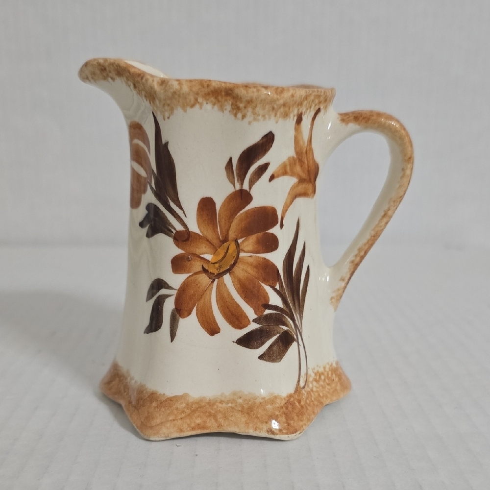 Vintage Hand Painted Small Cash Family Blue Ridge Pottery Floral Pitcher